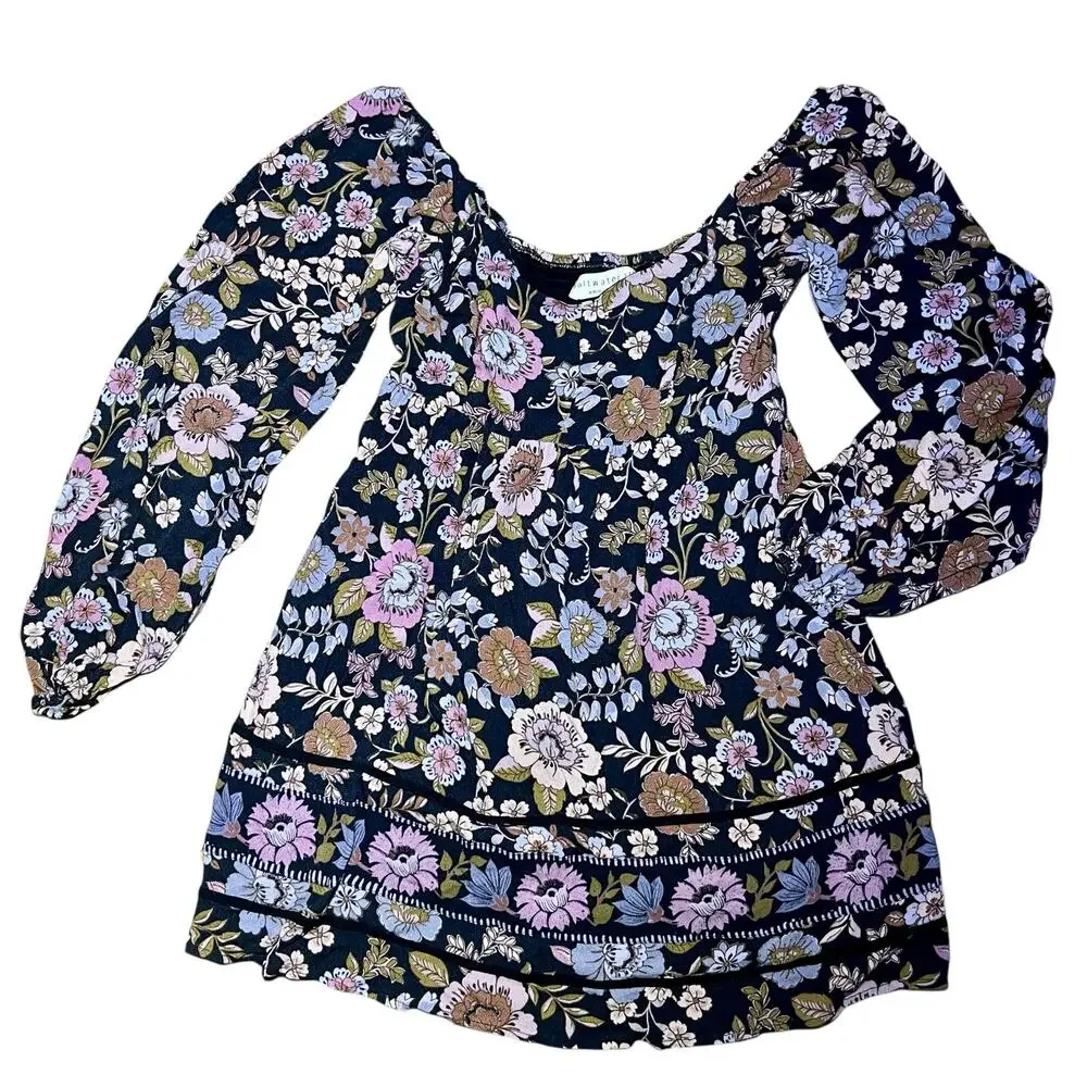 Saltwater Luxe Mini Dress Boho Smocked